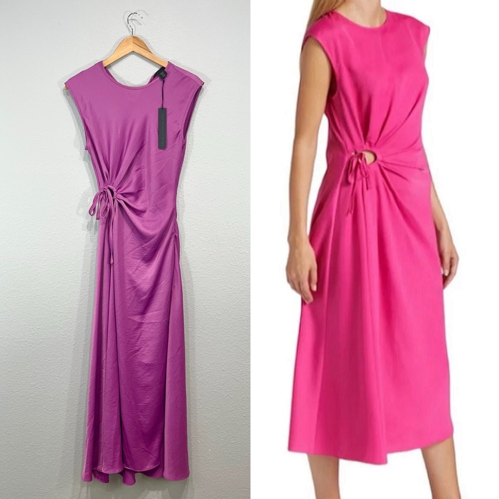 NWT House of Harlow Purple Satin Cutout Semi-Formal Dress
